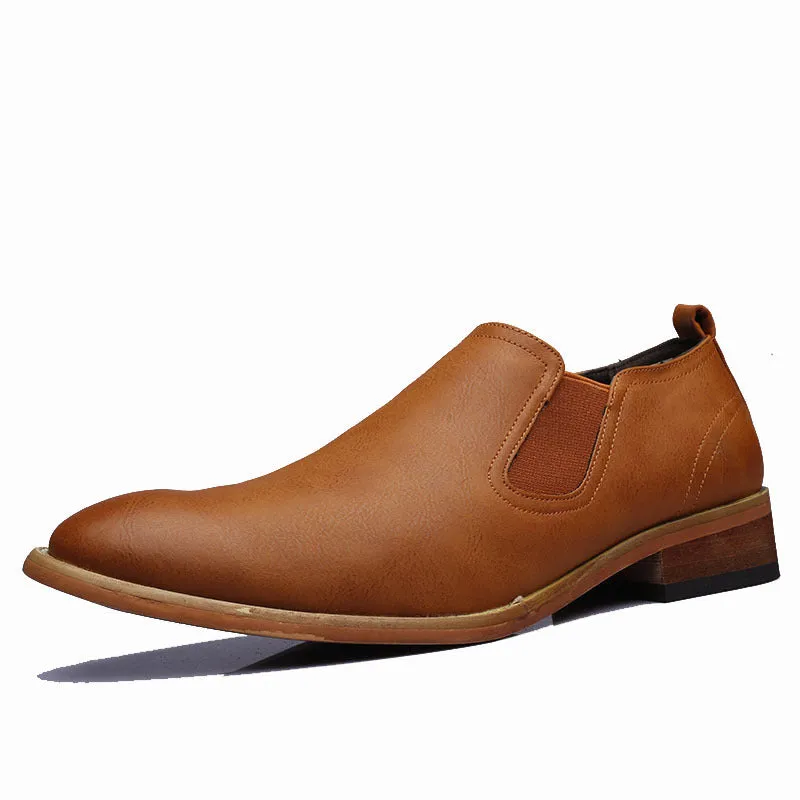 Men's leather shoes British breathable men's shoes