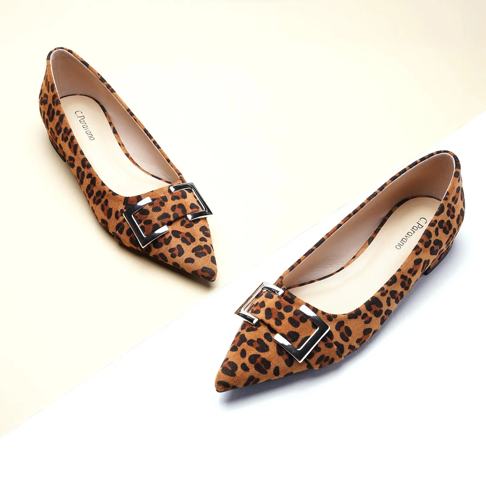 Metal Buckle Flats (Aida) Leopard