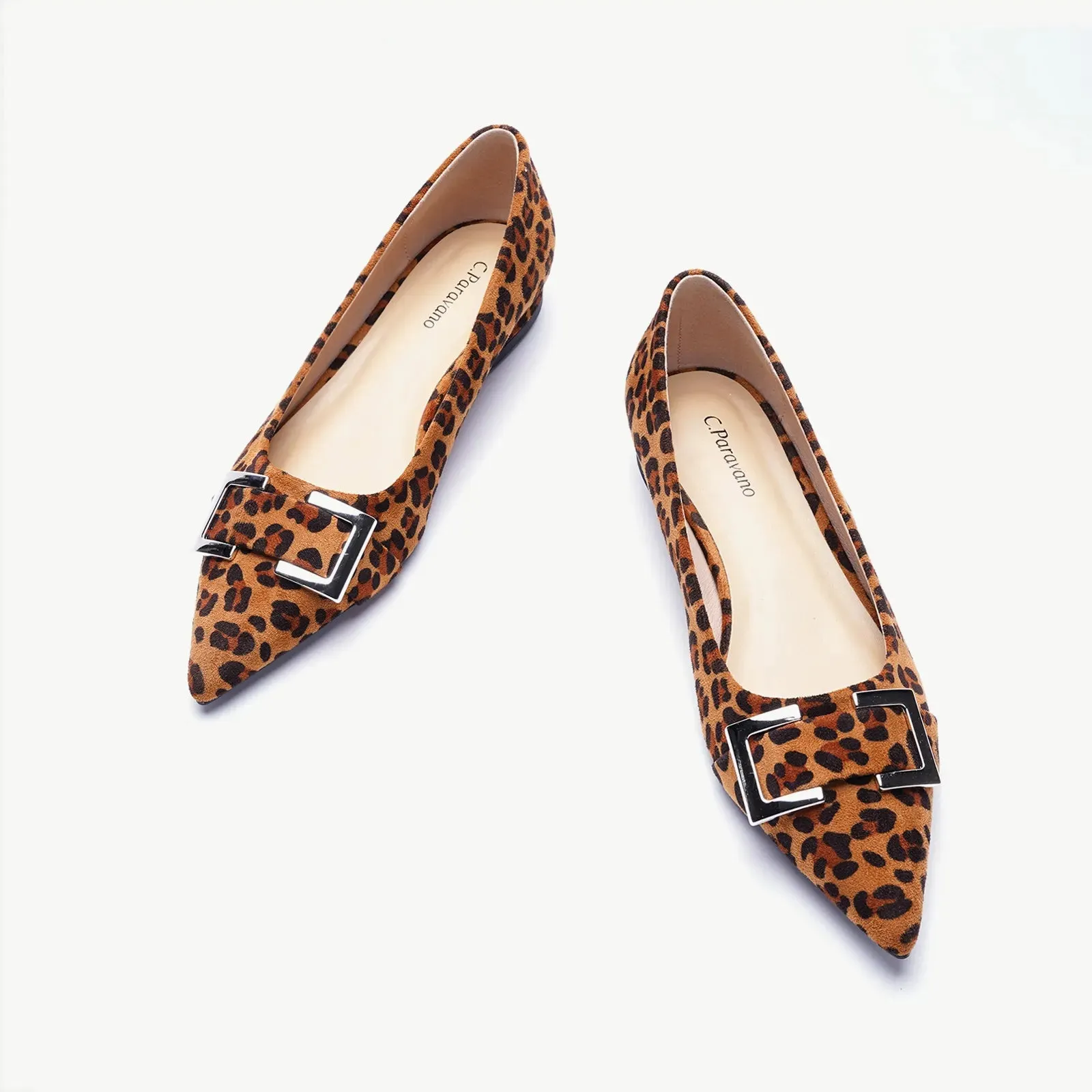 Metal Buckle Flats (Aida) Leopard