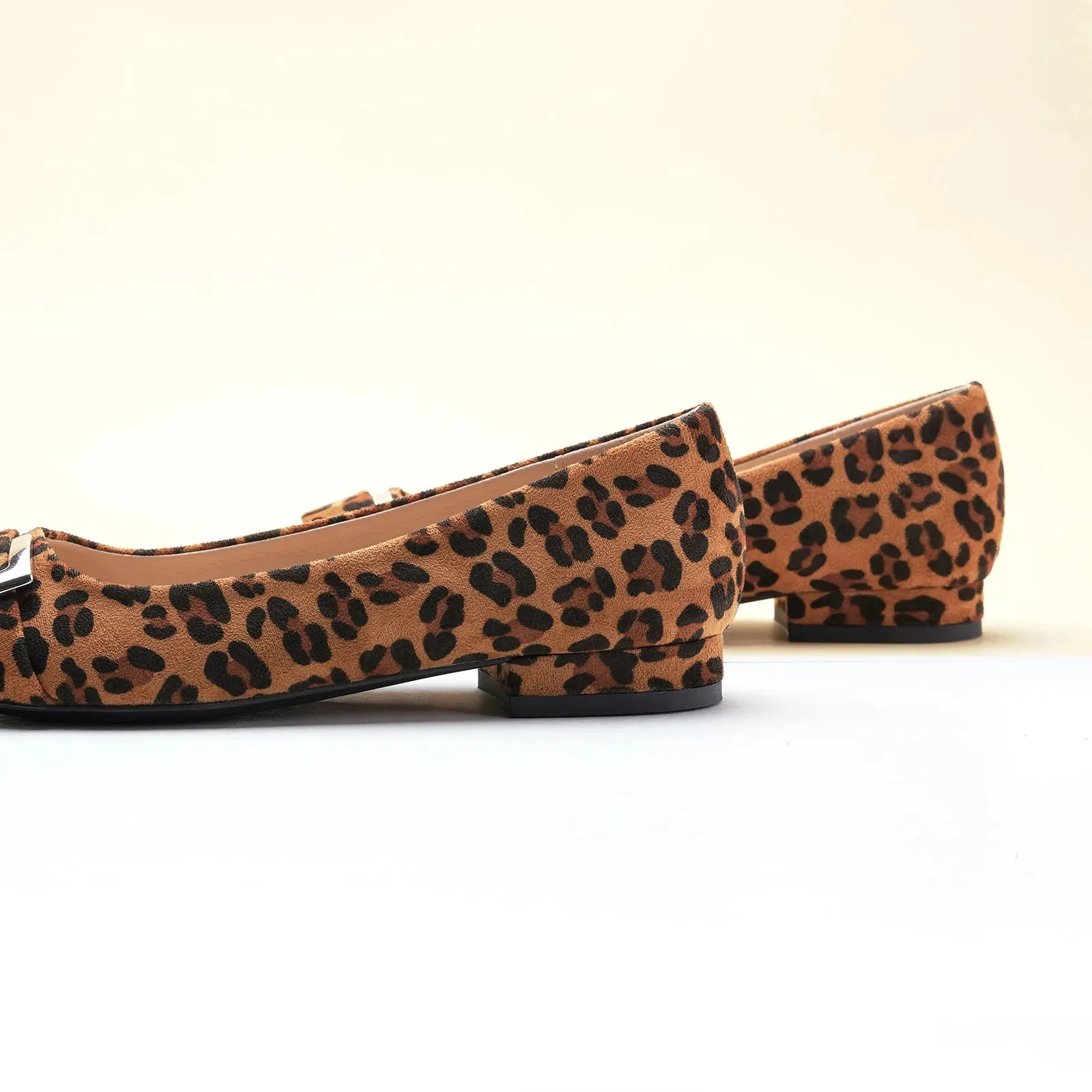 Metal Buckle Flats (Aida) Leopard