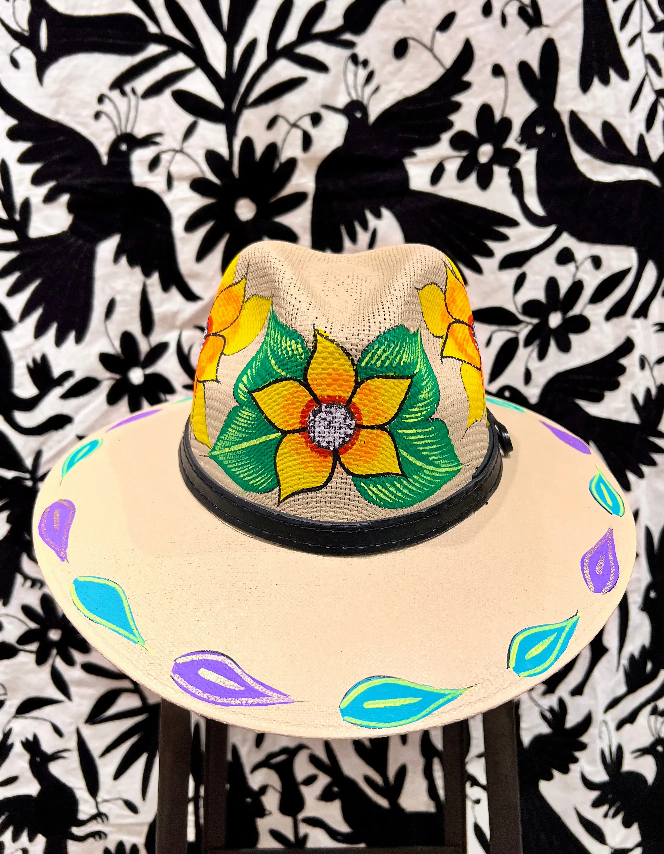 Mexican Hand Painted Sombrero — Sunflowers