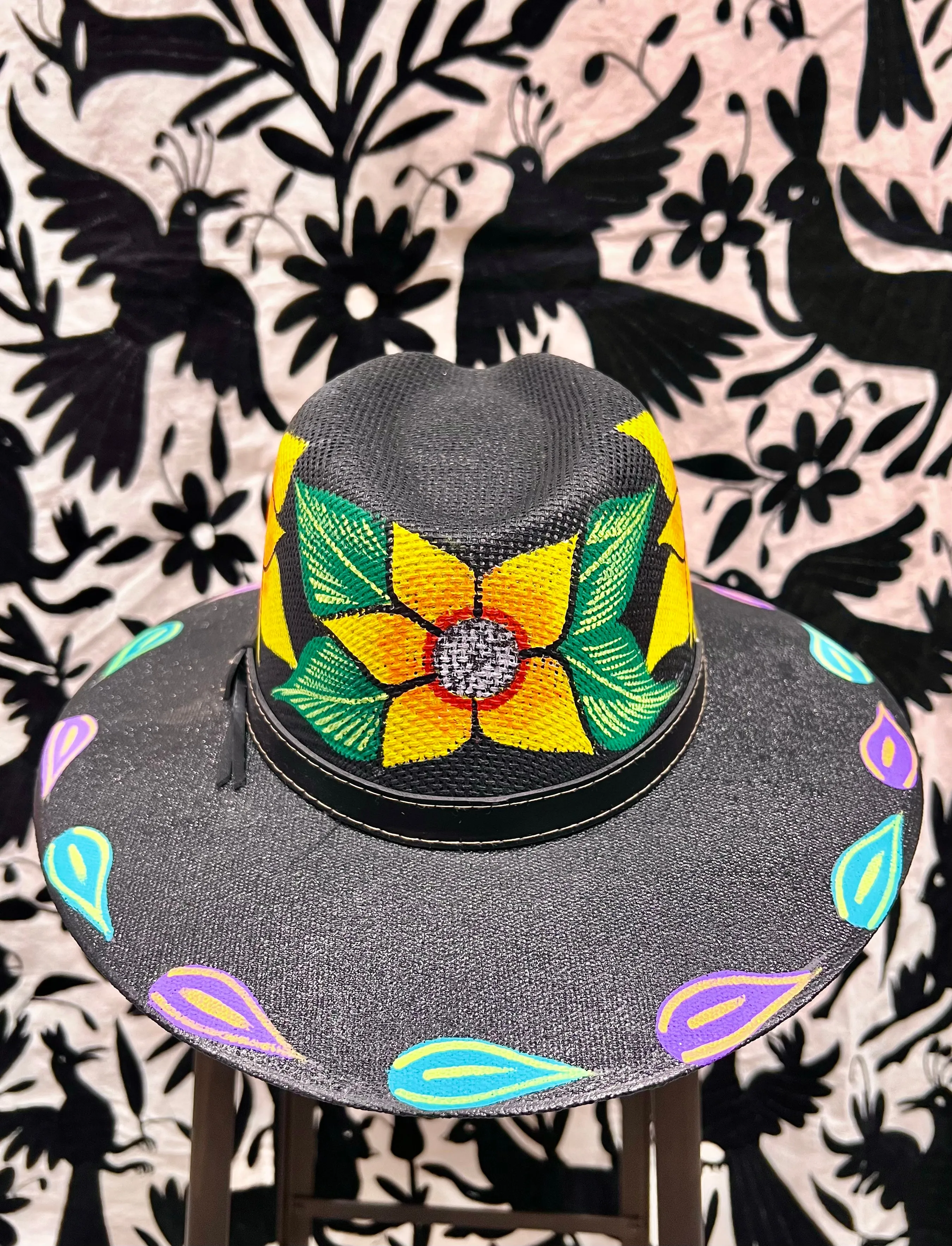 Mexican Hand Painted Sombrero — Sunflowers