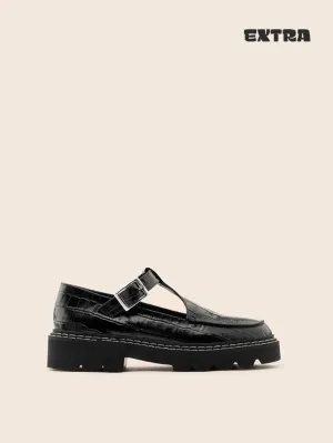 Neiva Black Croc Mary Jane