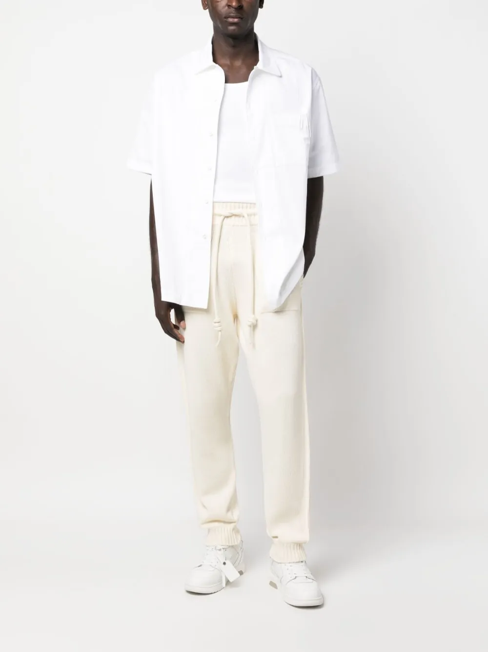 Off White Trousers Beige