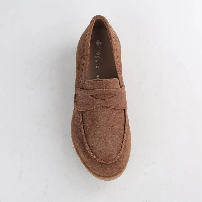 Penny Loafer with Removable Footbed in Tan Suede - 12464