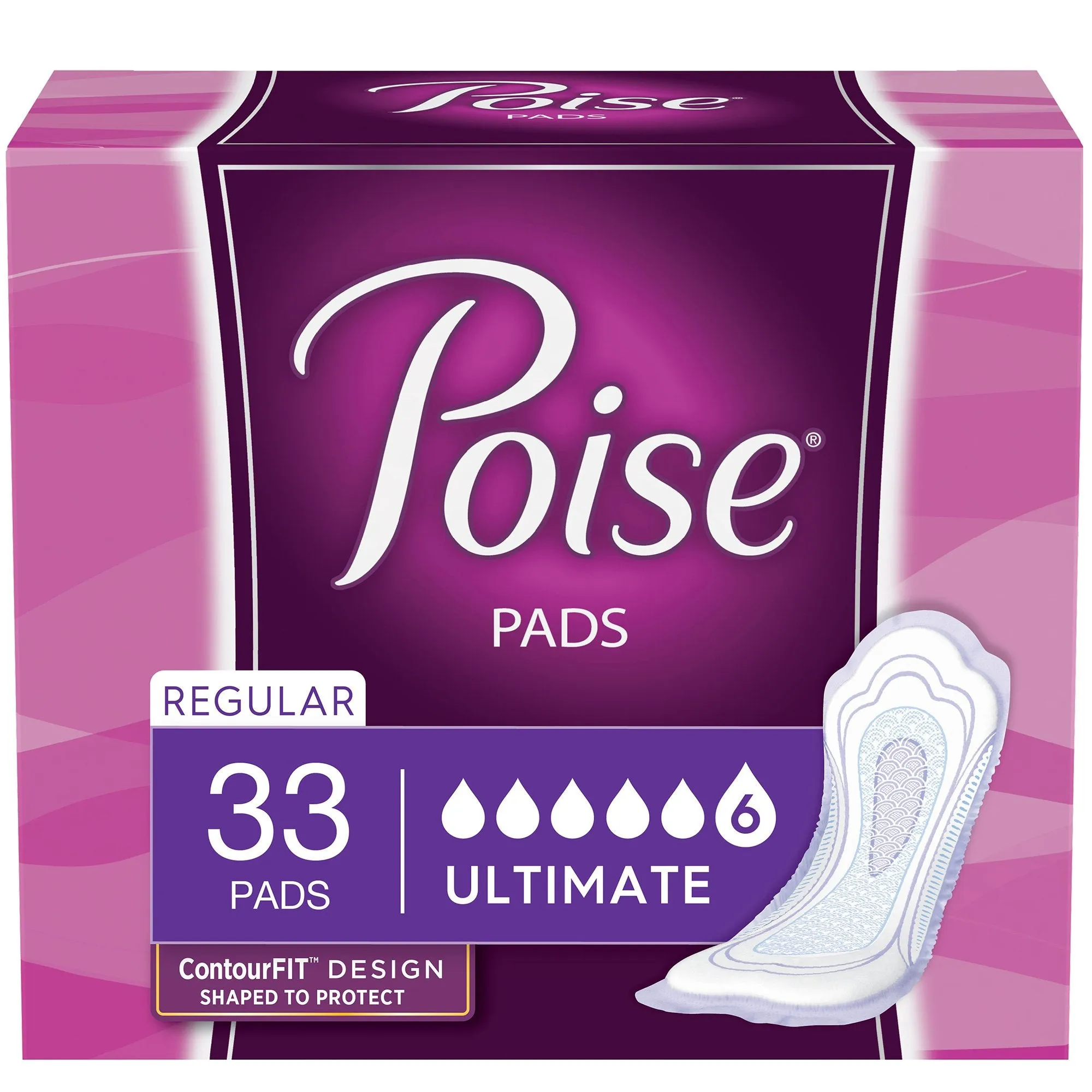 Poise Bladder Control Pads, Heavy Absorbency