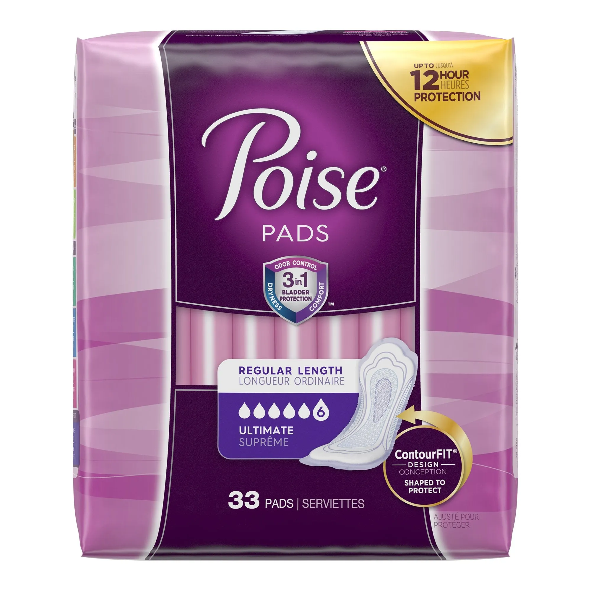 Poise Bladder Control Pads, Heavy Absorbency