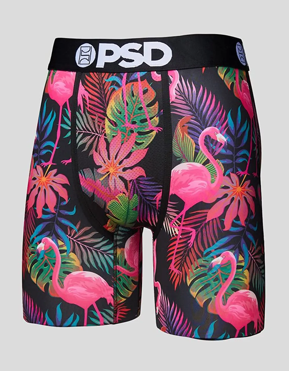 PSD Men's 3-Pack Stretch Elastic Wide Band Boxer Brief - Flamingo Jungle