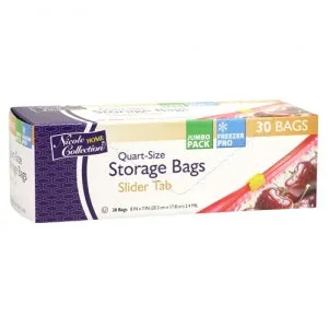 Quart - Slide Tab - Freezer/Storage Bags - 30 Count (Case Qty: 720)