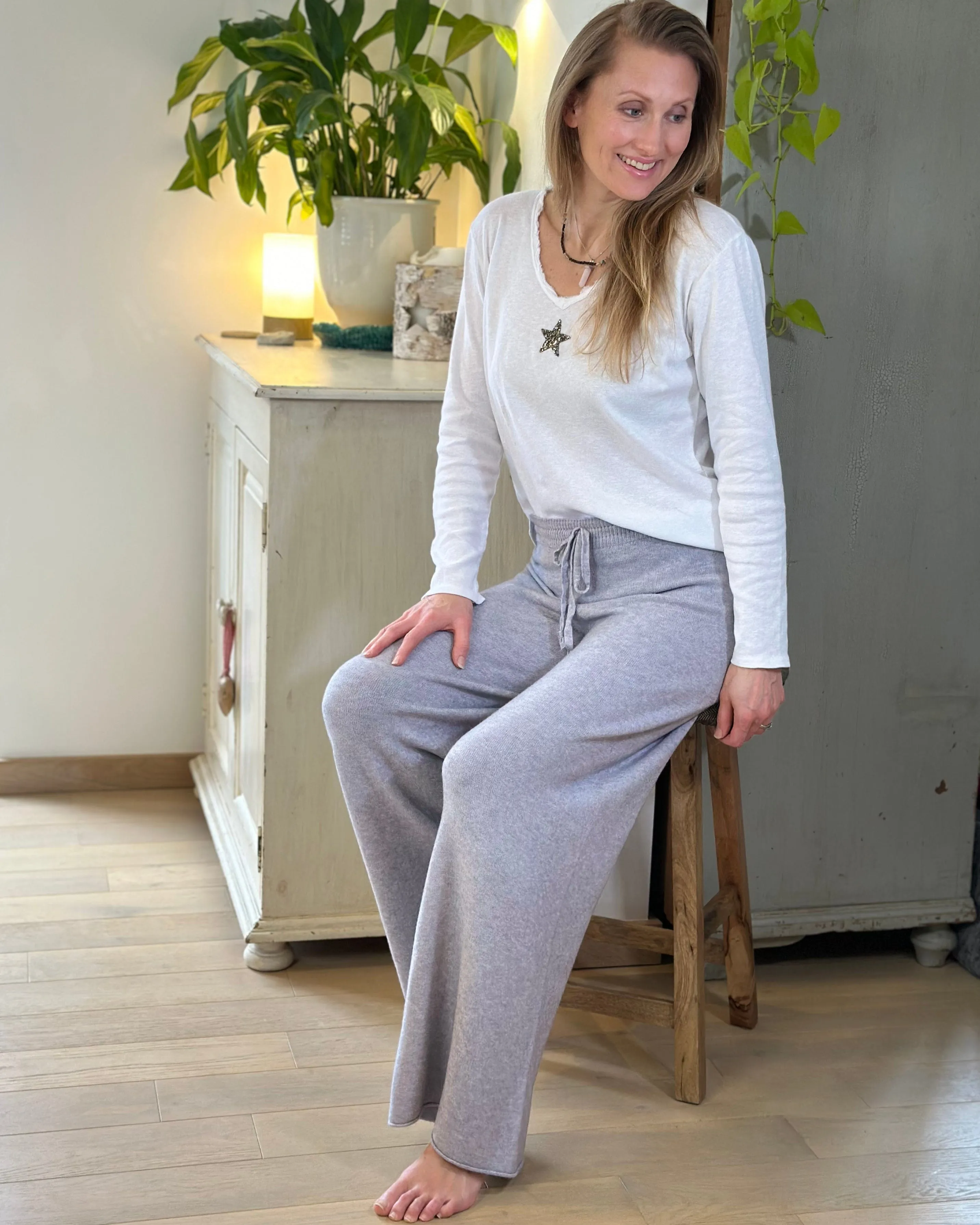 Relaxed Pants - Pale Grey