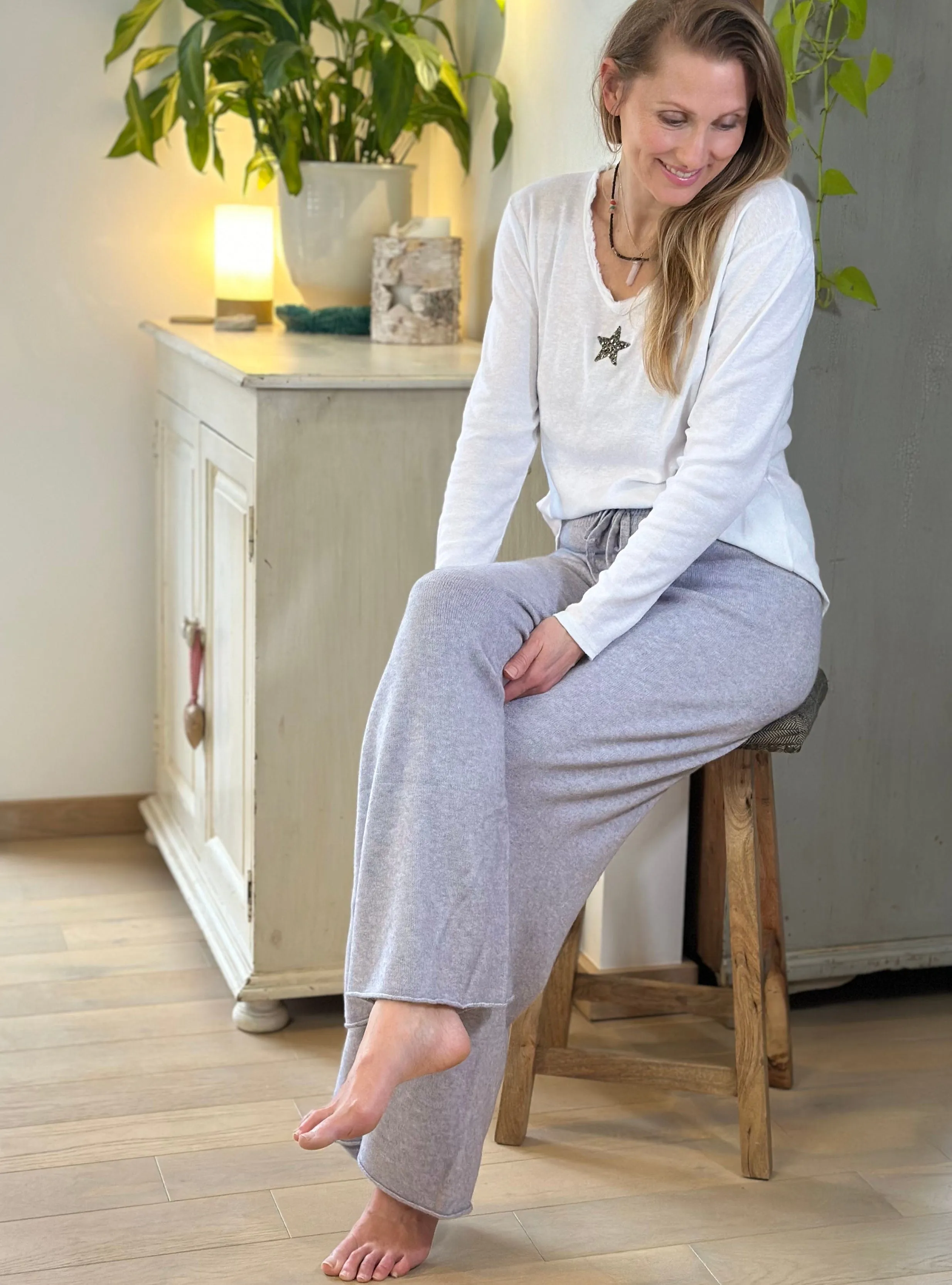 Relaxed Pants - Pale Grey