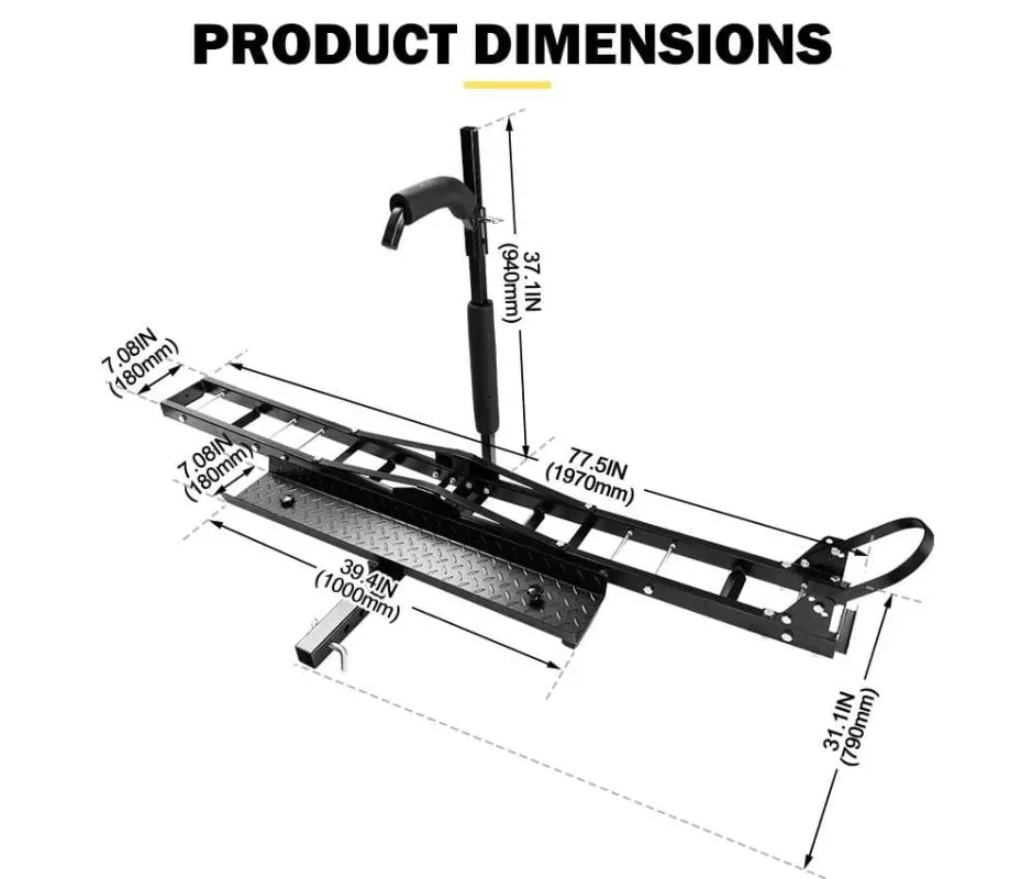 San Hima Adjustable Motorcycle Carrier Rack with Ramp