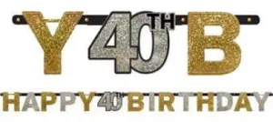 Sparkling Celebration 40th Birthday Letter Banner | 1 ct