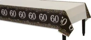 Sparkling Celebration 60th Birthday Plastic Tablecover | 1ct