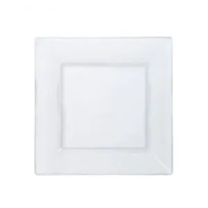 Squares - Clear 6.5" Square Plastic Dinner Plates (Case Qty: 120)