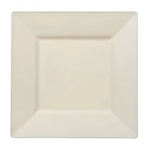 Squares - Cream 9.5" Square Plastic Dinner Plates (Case Qty: 120)