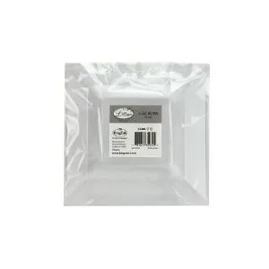 Squares - White 5 oz. Square Plastic Dinner Bowls (Case Qty: 120)