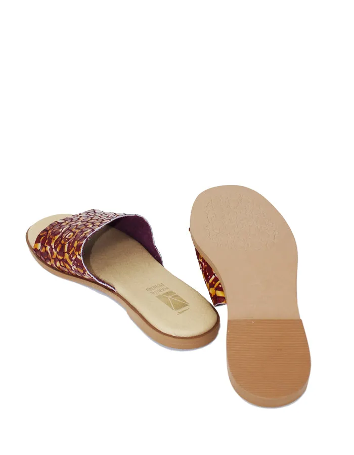 Stripe Flat Red Tile Sandal - Limited Edition