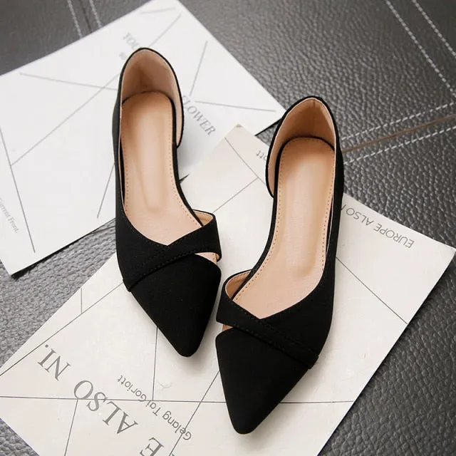 Stylish Pointed Toe D'orsay Flats