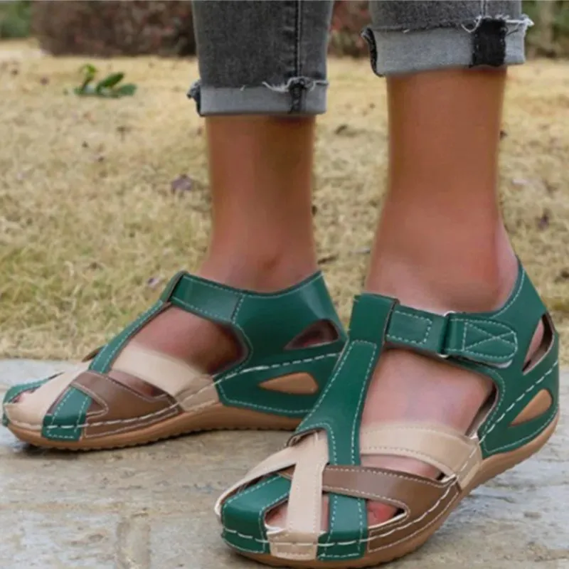 Supportive Sandals for Women with Velcro Strap