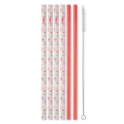 *SWIG Howdy Holidays   Red Glitter Reusable Straw Set