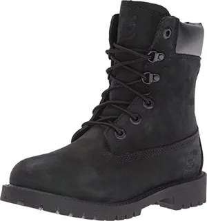 Timberland Kids' 8" Waterproof Premium Fashion Boot Black Full Grain