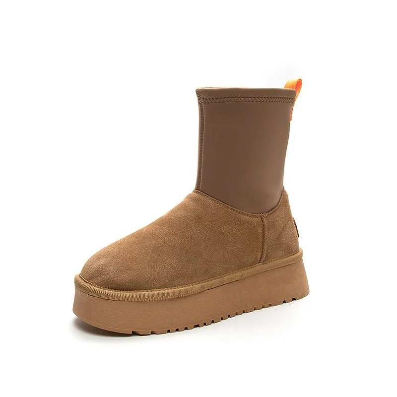 Versatile Winter Pencil Boots with Side Zipper