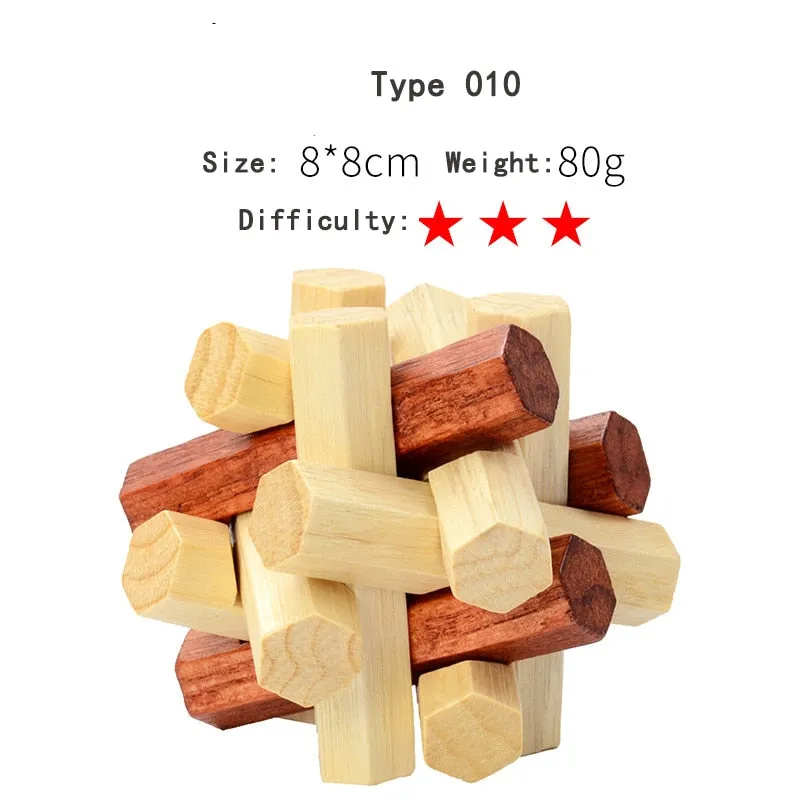 Wooden 3D Clicking Building Blocks Puzzles Stress Reliever Unlocking Toys for Girls Boys Early Education Children Kids Adult Toy