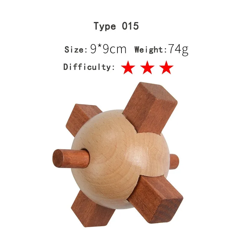 Wooden 3D Clicking Building Blocks Puzzles Stress Reliever Unlocking Toys for Girls Boys Early Education Children Kids Adult Toy