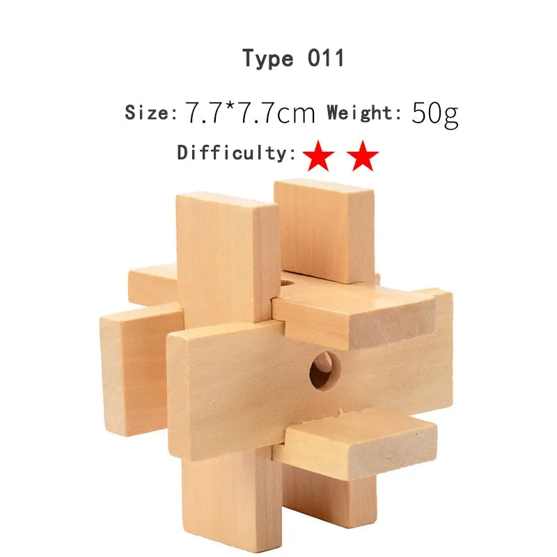 Wooden 3D Clicking Building Blocks Puzzles Stress Reliever Unlocking Toys for Girls Boys Early Education Children Kids Adult Toy