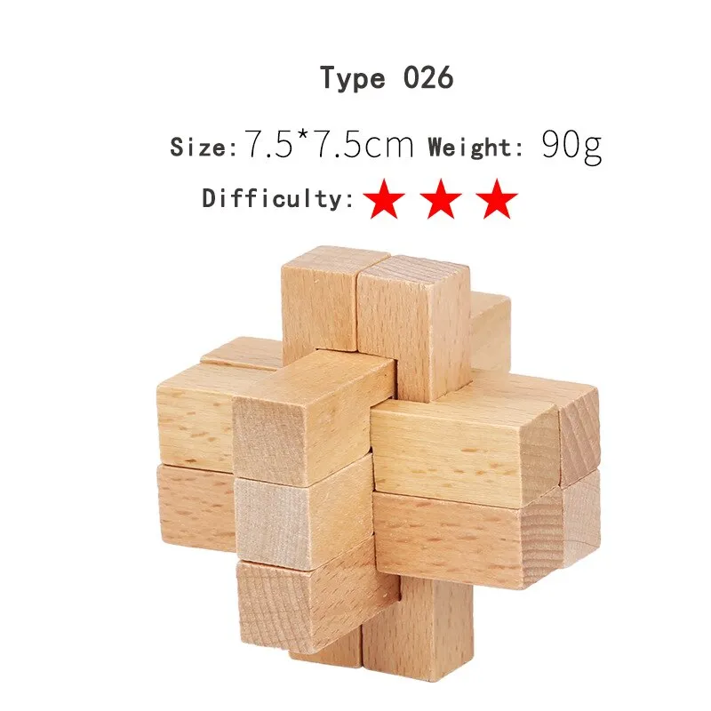 Wooden 3D Clicking Building Blocks Puzzles Stress Reliever Unlocking Toys for Girls Boys Early Education Children Kids Adult Toy