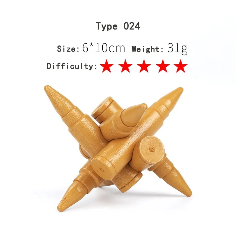 Wooden 3D Clicking Building Blocks Puzzles Stress Reliever Unlocking Toys for Girls Boys Early Education Children Kids Adult Toy