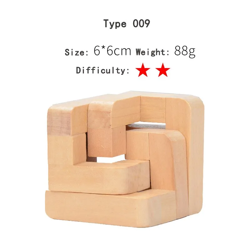 Wooden 3D Clicking Building Blocks Puzzles Stress Reliever Unlocking Toys for Girls Boys Early Education Children Kids Adult Toy