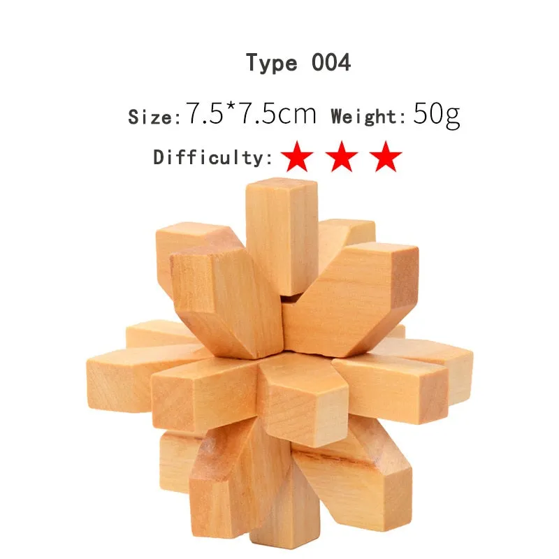 Wooden 3D Clicking Building Blocks Puzzles Stress Reliever Unlocking Toys for Girls Boys Early Education Children Kids Adult Toy