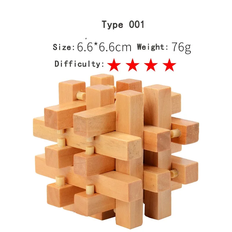 Wooden 3D Clicking Building Blocks Puzzles Stress Reliever Unlocking Toys for Girls Boys Early Education Children Kids Adult Toy