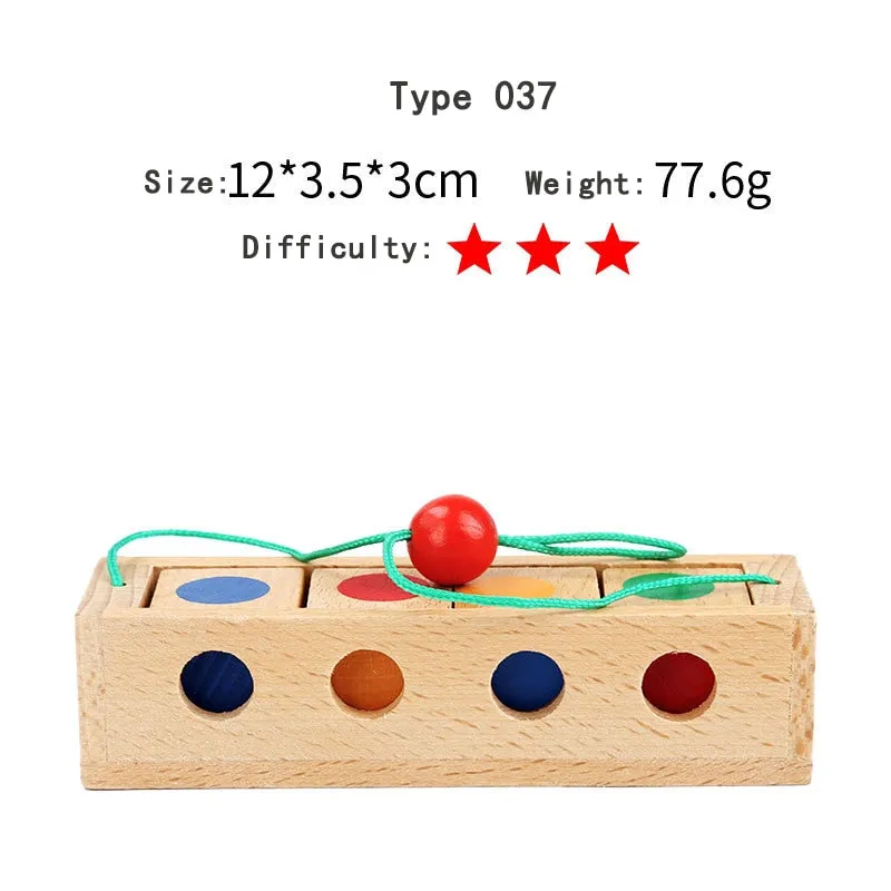 Wooden 3D Clicking Building Blocks Puzzles Stress Reliever Unlocking Toys for Girls Boys Early Education Children Kids Adult Toy