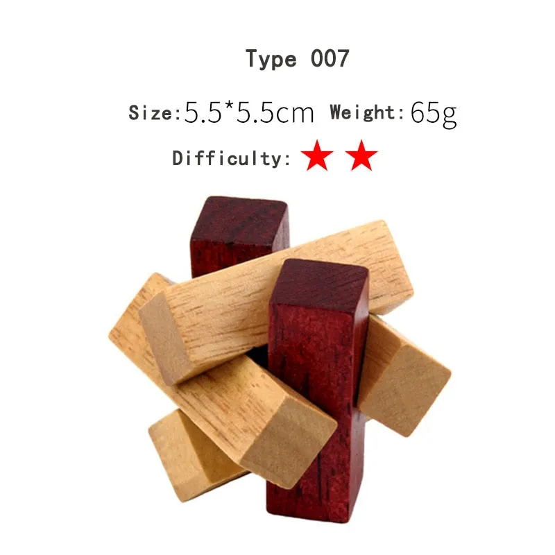 Wooden 3D Clicking Building Blocks Puzzles Stress Reliever Unlocking Toys for Girls Boys Early Education Children Kids Adult Toy