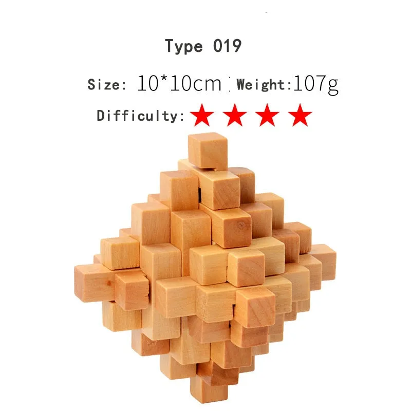 Wooden 3D Clicking Building Blocks Puzzles Stress Reliever Unlocking Toys for Girls Boys Early Education Children Kids Adult Toy