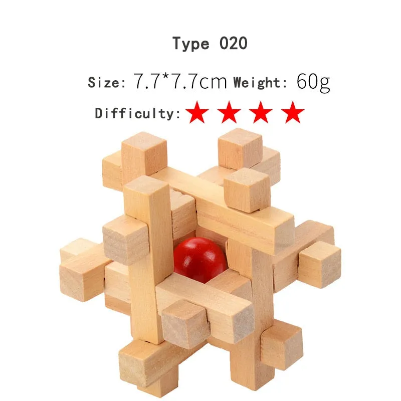 Wooden 3D Clicking Building Blocks Puzzles Stress Reliever Unlocking Toys for Girls Boys Early Education Children Kids Adult Toy