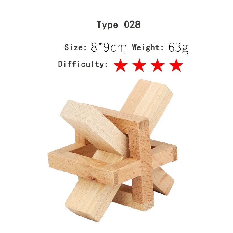 Wooden 3D Clicking Building Blocks Puzzles Stress Reliever Unlocking Toys for Girls Boys Early Education Children Kids Adult Toy