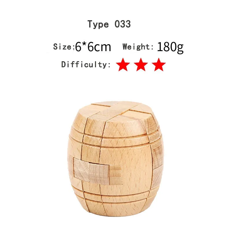 Wooden 3D Clicking Building Blocks Puzzles Stress Reliever Unlocking Toys for Girls Boys Early Education Children Kids Adult Toy