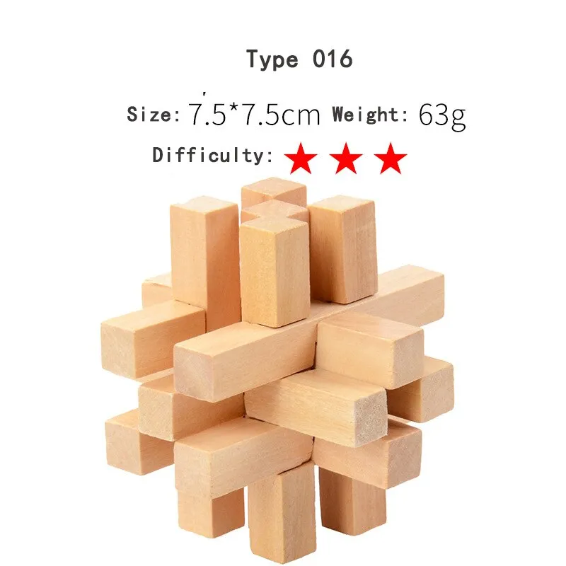 Wooden 3D Clicking Building Blocks Puzzles Stress Reliever Unlocking Toys for Girls Boys Early Education Children Kids Adult Toy