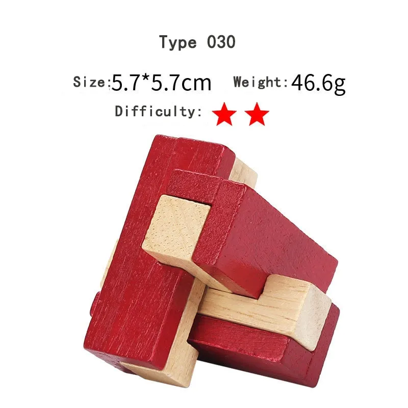 Wooden 3D Clicking Building Blocks Puzzles Stress Reliever Unlocking Toys for Girls Boys Early Education Children Kids Adult Toy