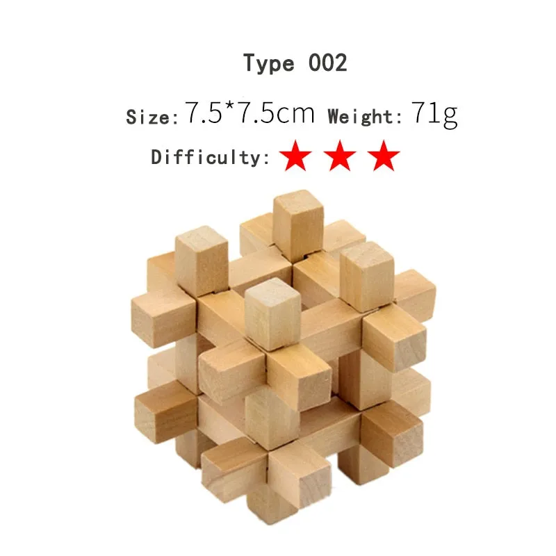 Wooden 3D Clicking Building Blocks Puzzles Stress Reliever Unlocking Toys for Girls Boys Early Education Children Kids Adult Toy