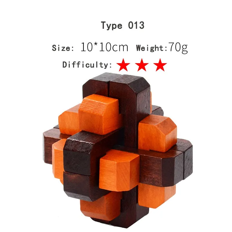 Wooden 3D Clicking Building Blocks Puzzles Stress Reliever Unlocking Toys for Girls Boys Early Education Children Kids Adult Toy