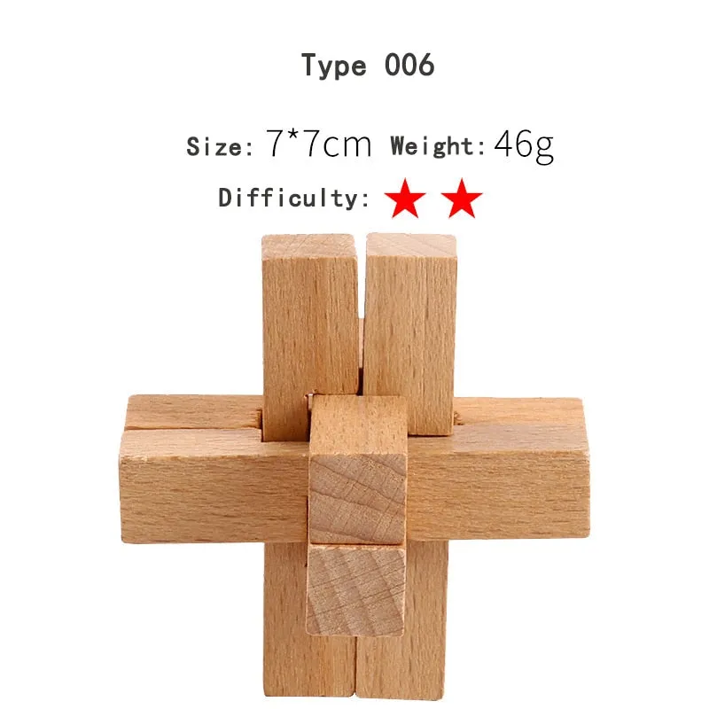 Wooden 3D Clicking Building Blocks Puzzles Stress Reliever Unlocking Toys for Girls Boys Early Education Children Kids Adult Toy