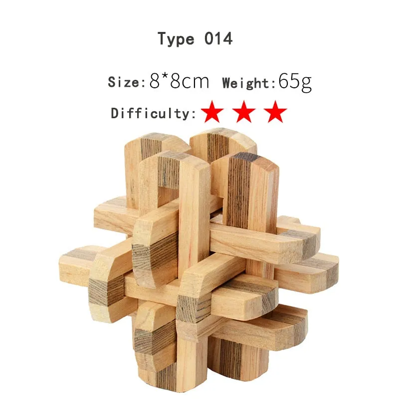 Wooden 3D Clicking Building Blocks Puzzles Stress Reliever Unlocking Toys for Girls Boys Early Education Children Kids Adult Toy