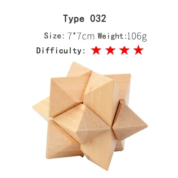 Wooden 3D Clicking Building Blocks Puzzles Stress Reliever Unlocking Toys for Girls Boys Early Education Children Kids Adult Toy