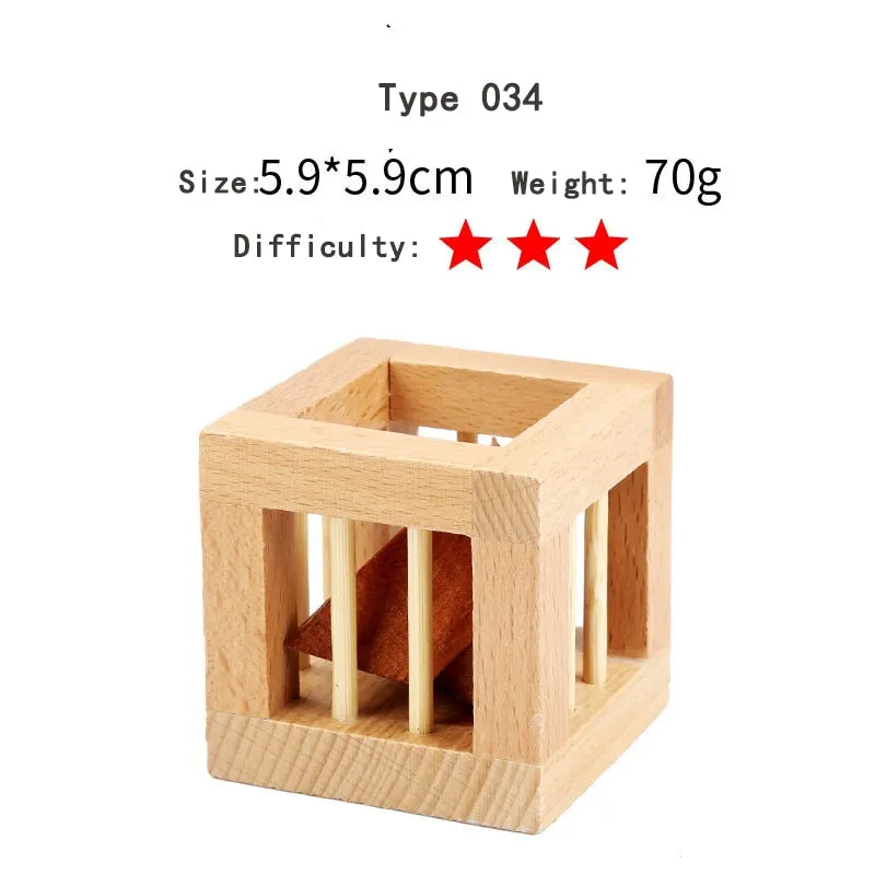 Wooden 3D Clicking Building Blocks Puzzles Stress Reliever Unlocking Toys for Girls Boys Early Education Children Kids Adult Toy