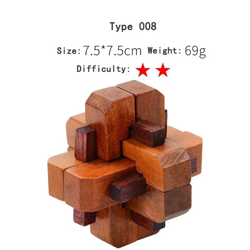 Wooden 3D Clicking Building Blocks Puzzles Stress Reliever Unlocking Toys for Girls Boys Early Education Children Kids Adult Toy